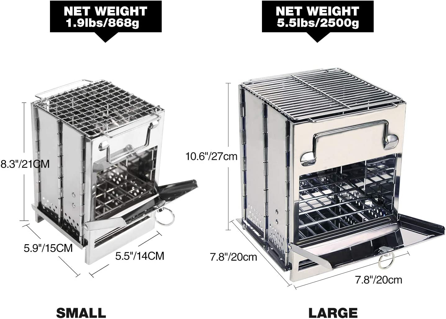 FlameBox Portable Stainless Steel Stove - Durable and Compact Cooking Solution for Camping, Hiking, and Outdoor Adventures