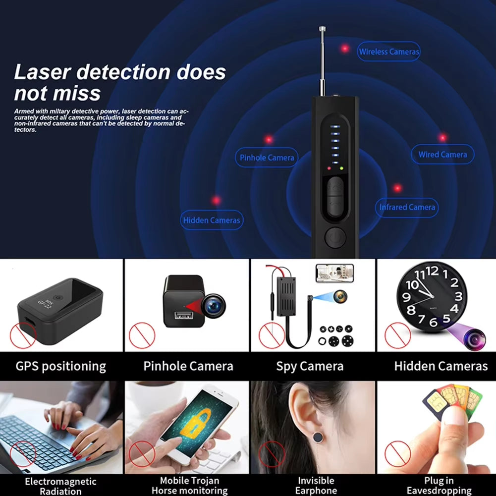 Advanced X13 Anti-Spy Hidden Camera & GPS Detector – Multi-Function Wireless Signal Scanner for Ultimate Privacy Protection