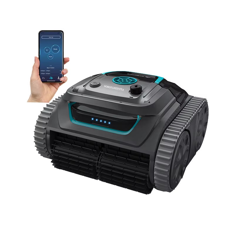 AquaBot Pro – Cordless Robotic Pool Cleaner with Advanced Wall Climbing and Intelligent Route Planning