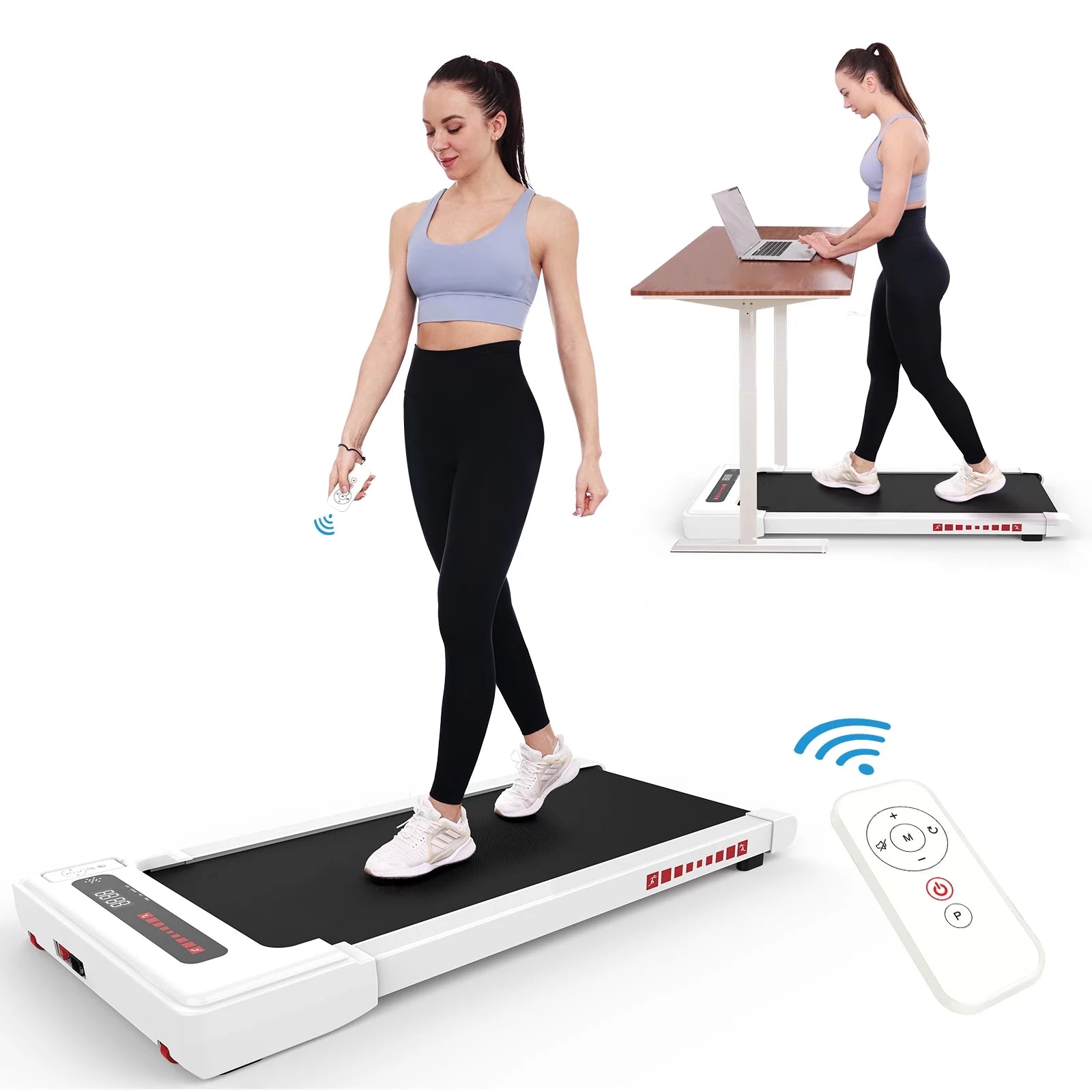 Smart Walking Pad: Compact Foldable Treadmill with Remote Control & Bluetooth Connectivity