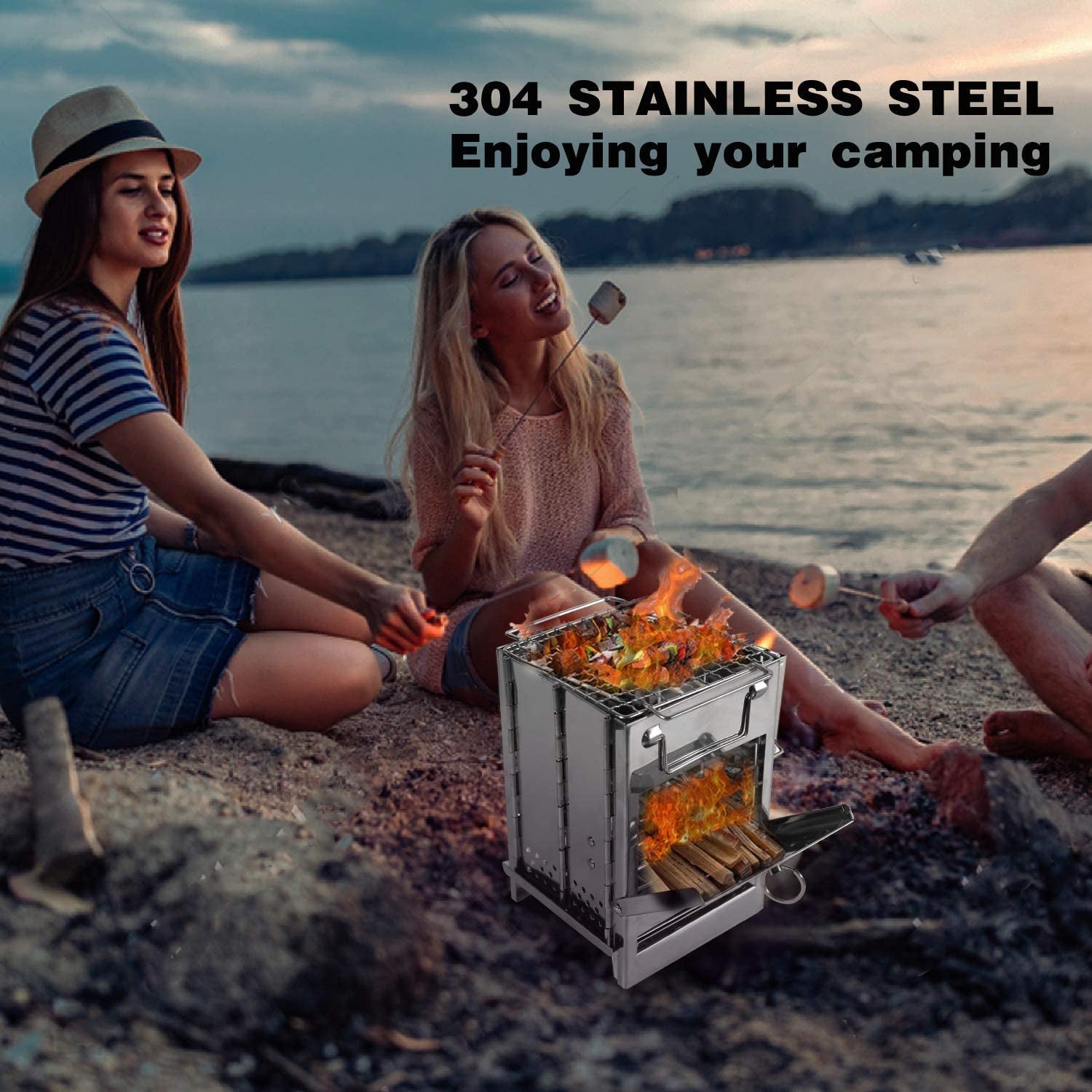 FlameBox Portable Stainless Steel Stove - Durable and Compact Cooking Solution for Camping, Hiking, and Outdoor Adventures