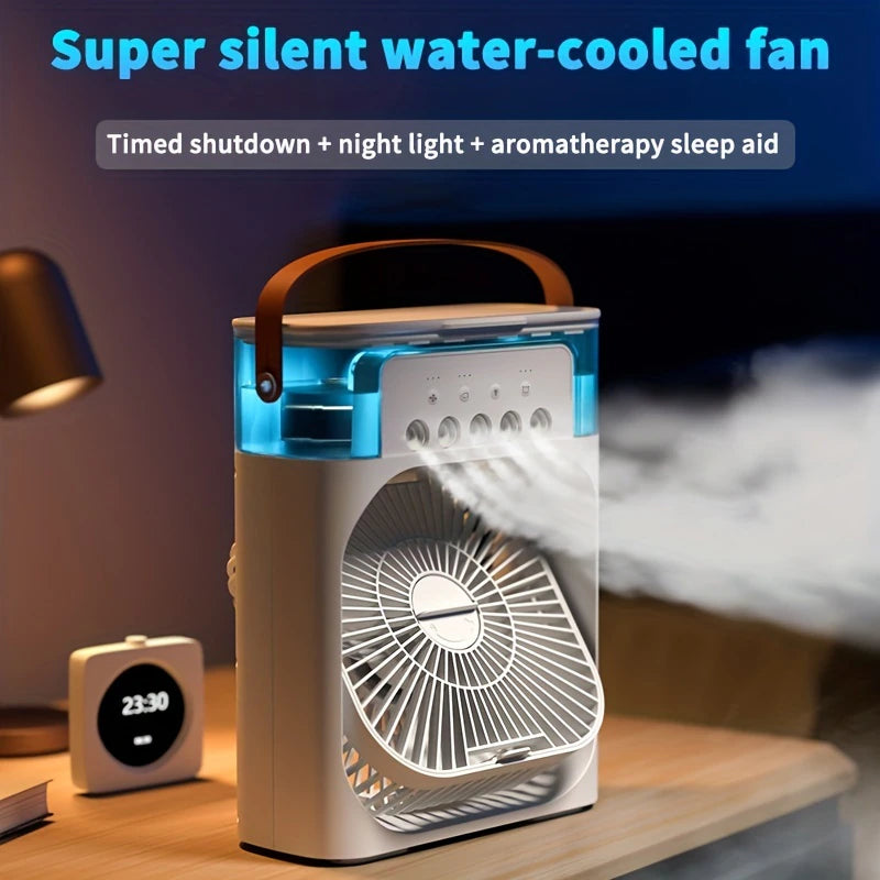 AquaBreeze Portable Air Conditioner - Quiet Water-Cooled Fan with Night Light and Aromatherapy