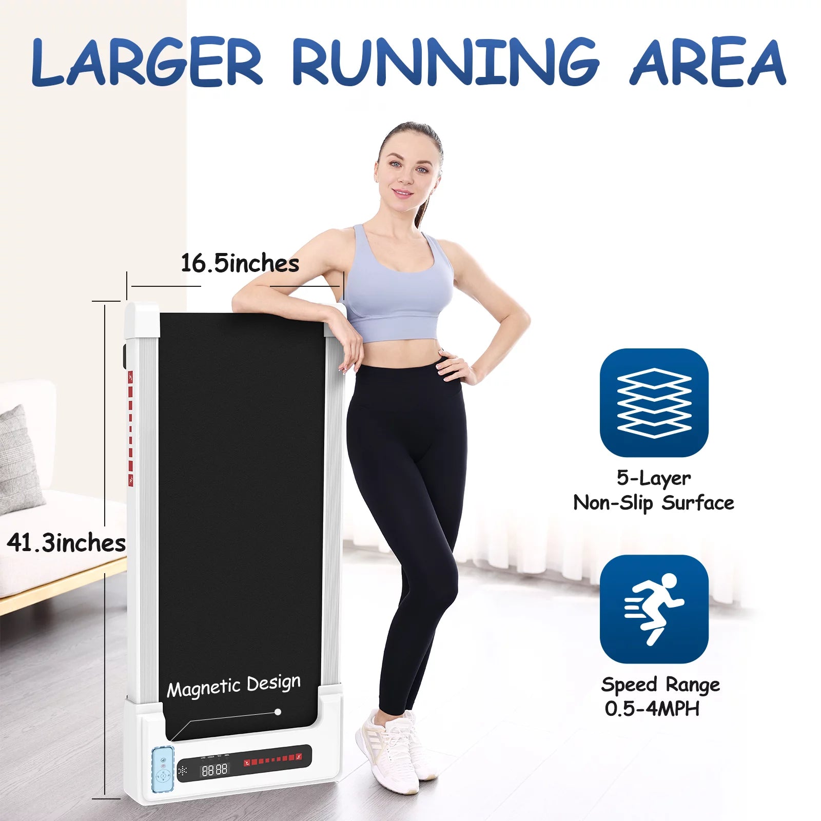 Smart Walking Pad: Compact Foldable Treadmill with Remote Control & Bluetooth Connectivity