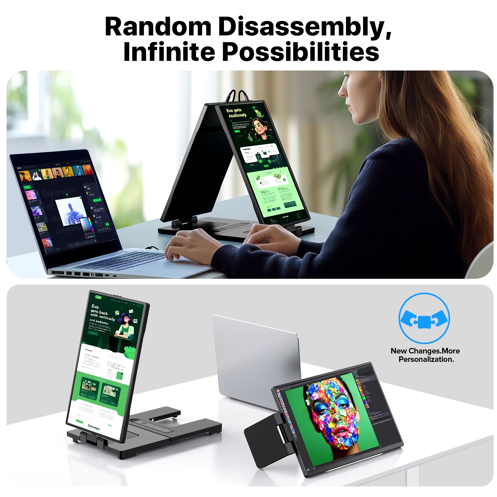 VividView Pro 14" Dual/Triple 2K QHD Portable Screen Extender – Sleek and High-Performance Display for Work & Entertainment