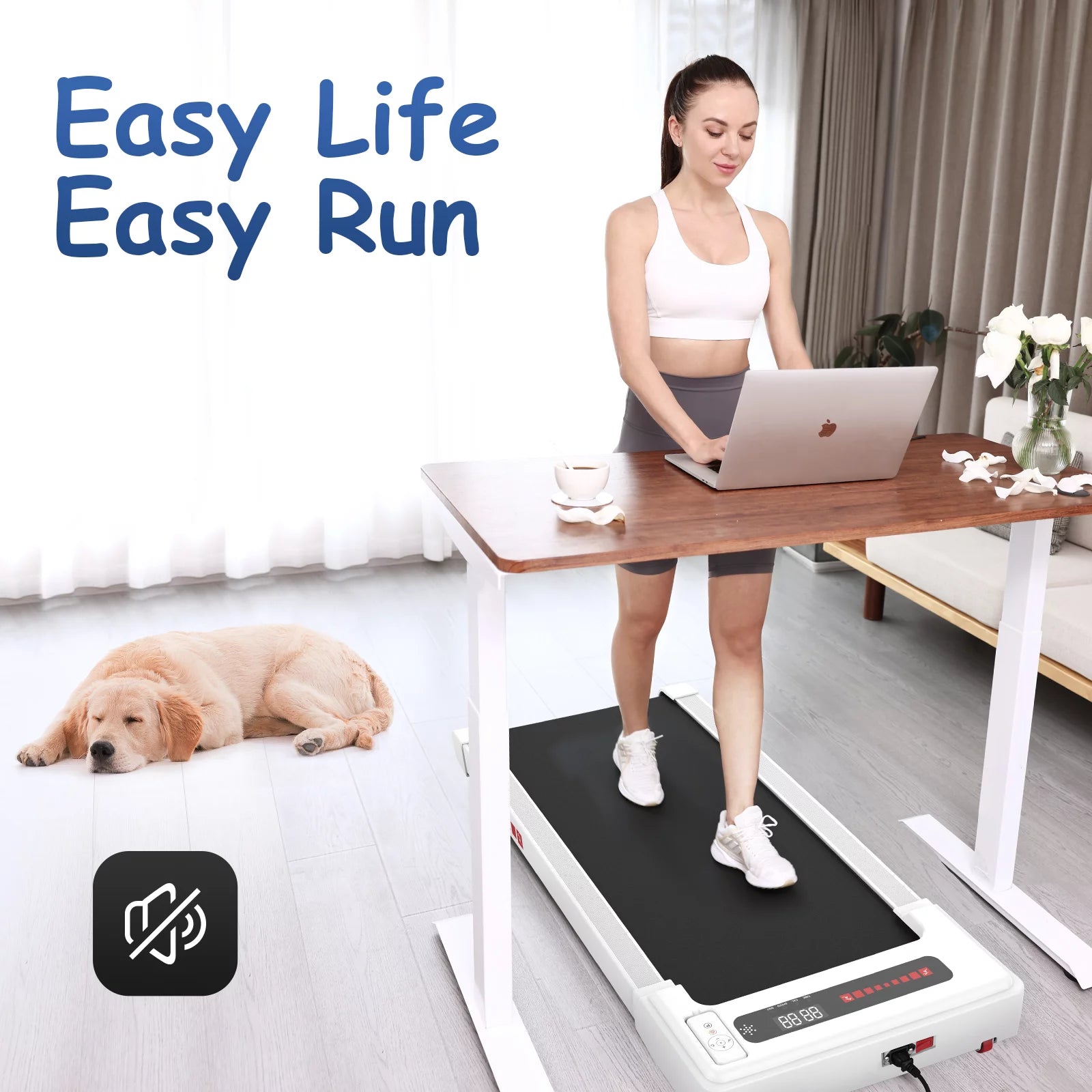 Smart Walking Pad: Compact Foldable Treadmill with Remote Control & Bluetooth Connectivity